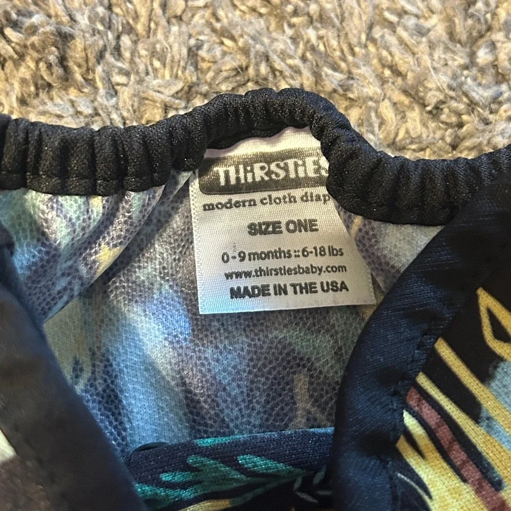 Thirsties Size One Cloth Diaper Cover Giraffe Jungle Print 6-18 lbs Made in USA